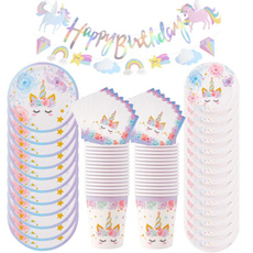 unicornpartysupplie, papernapkin, happybirthdaybanner, partyplate