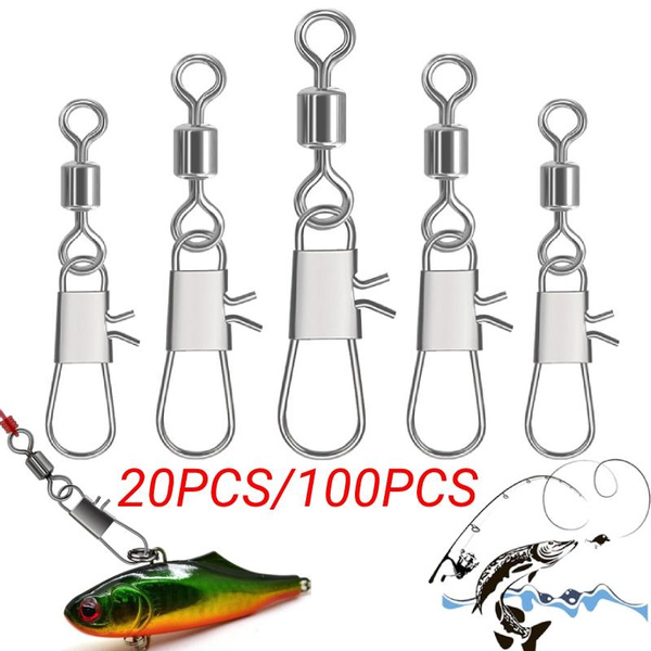 20PCS/100PCS Fishing Swivels Ball Bearing Rolling Swivel with Interlock