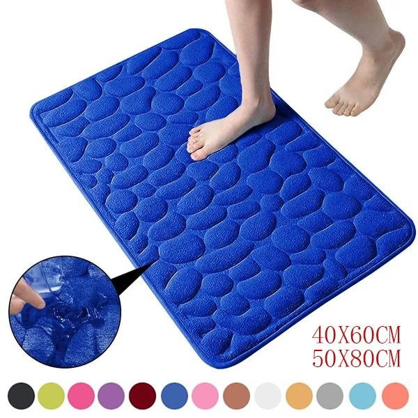 Memory Foam Bath Mat Coral Velvet Super NonSlip Rapid Water Absorption