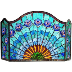 peacock, Tiffany, Lighting, Glass