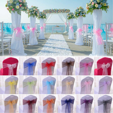 organzachaircover, chairdecor, Home & Living, chairbow