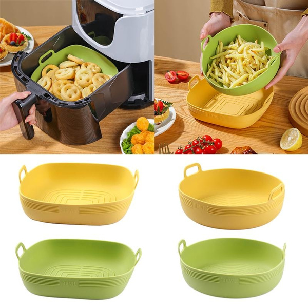 Reusable Air Fryer Silicone Tray with Drainage Troughs Nonstick Fryer