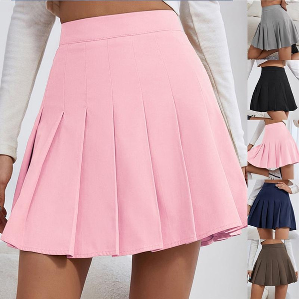 Pink pleated uniform outlet skirt