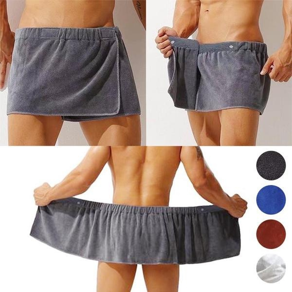 New Men's Household Absorbent Wearable Towel Pants Beach Sexy Bath