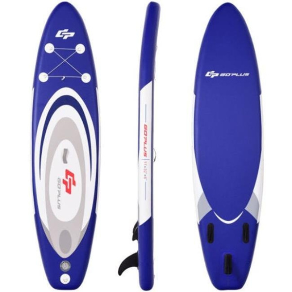 Total Tactic SP37426 L 11 ft. Adjustable Inflatable Stand up Paddle SUP Surfboard with Bag