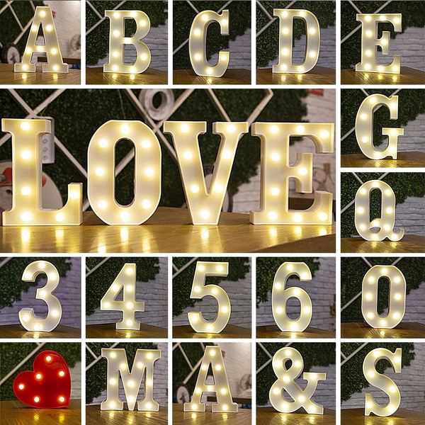 LED Alphabet Letters Light Up Letters Night Lights for Wedding Birthday ...