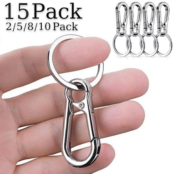 2 Key Rings Heavy Duty Stainless Steel Car Keychain for Men and