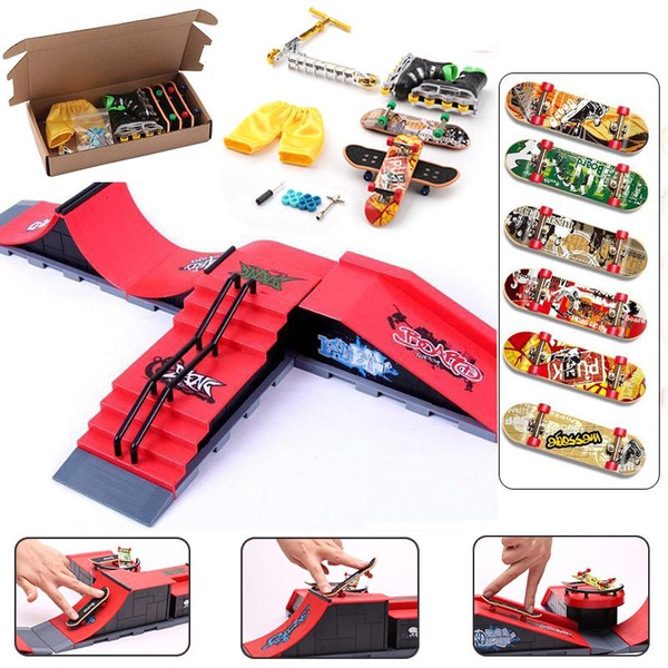 Professional Mini Skateboard Kit Fingerboard Finger Skateboard Tech Deck  Wooden Toy Professional Stents Finger Set Finger Skirt Finger Skeite  Fingerboard Track Real Skateboard