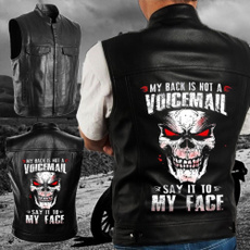 motorcyclevestleather, skullleatherjacket, Moda, skull