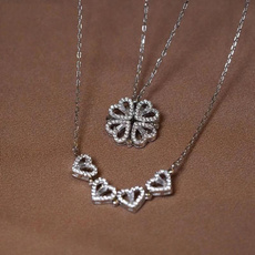 Clover, Love, Diamond Necklace, leaf