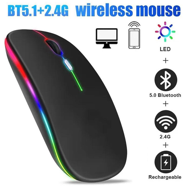 Bluetooth Wireless Mouse for Computer PC Laptop IPad Tablet with RGB