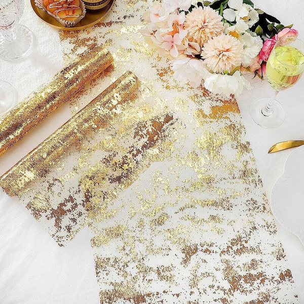 Sparkle Metallic Gold Table Runner Rose Gold Silver Sequin Glitter Foil ...