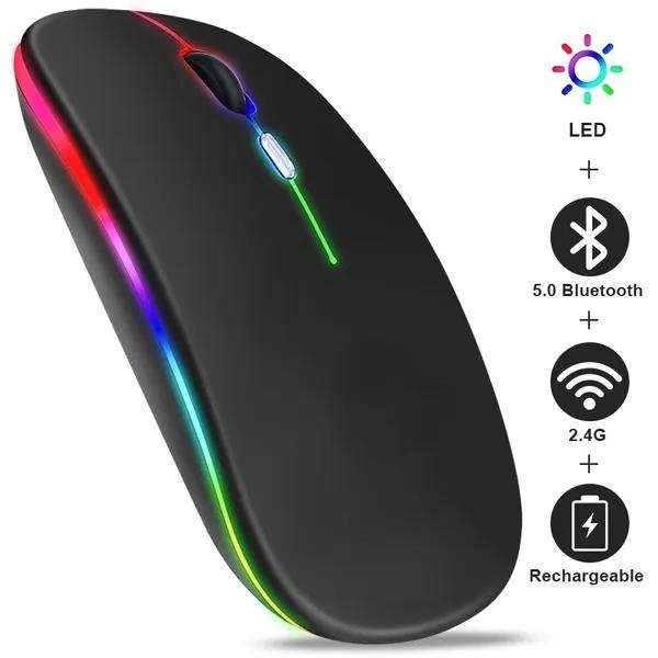 6 Colors New Wireless Mouse Bluetooth RGB Rechargeable Mouse Wireless ...