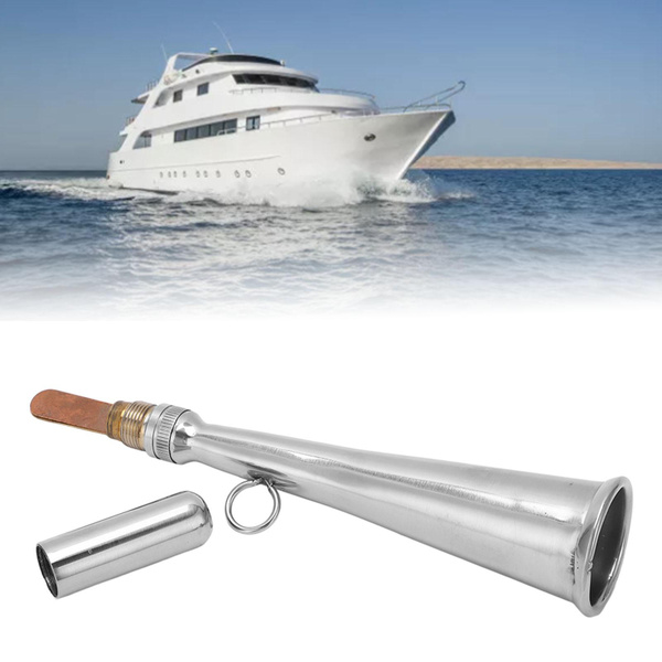 Marine Boat Handheld Foghorn Stainless Steel Fog Horn Removable Mouthpiece Accessory Yacht Marine Safety Communication Custom