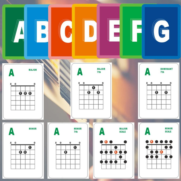 Guitar chord refrence cards practical guitar flash cards guitar chord