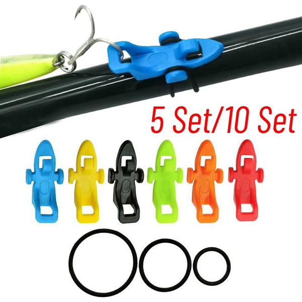 5 Set/10 Set Fishing Hook Keeper Lure Bait Holder with 3 Rubber Rings