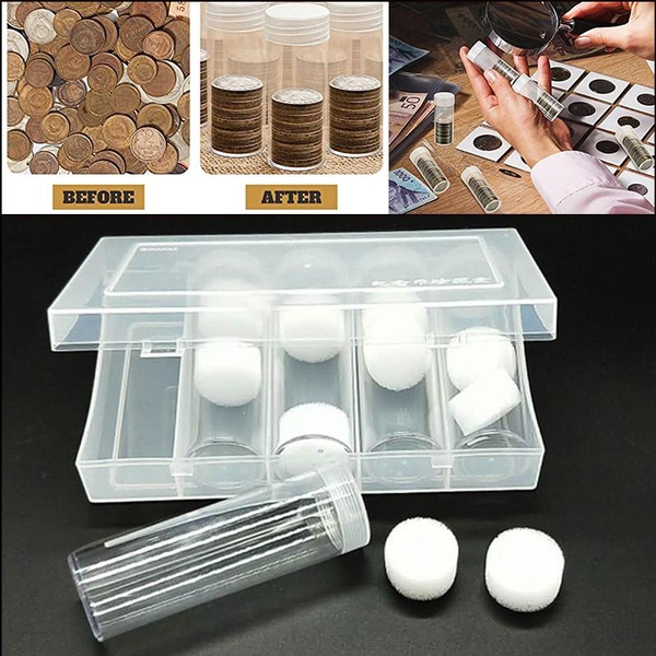 Commemorative Coin Tube Storage Box Round Coin Holder In A Box Storage