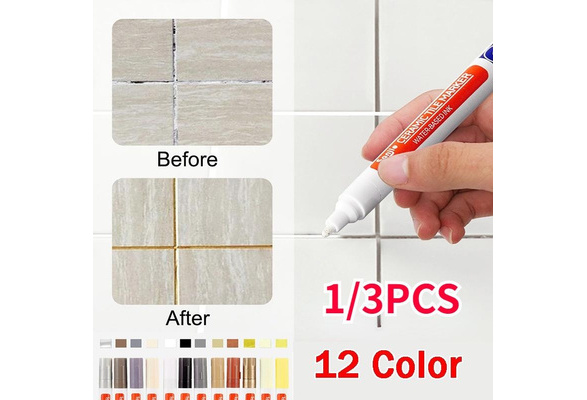 12 Color Optional White Waterproof Tile Marker Grout Pen Wall Seam Pen For  Tiles Floor Bathroom Decontamination Seam Repair
