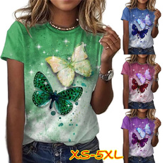 butterfly, Summer, Plus Size, Shirt