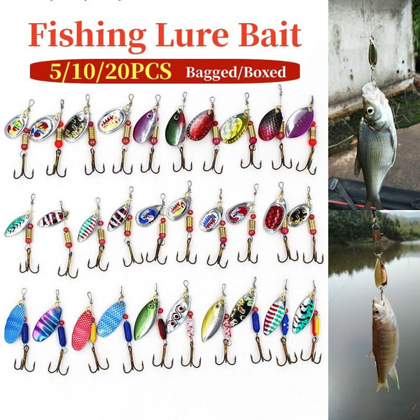 5/10/20pcs/set Boxed or Bagged Fishing Lures Fishing Baits Metal Spoon Lure  Treble Hook Isca Artificial Fish Wobble Carp Spinner Bait Fishing