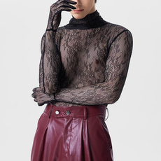 sexy shirts, Slim Fit, clubwear, Hollow-out