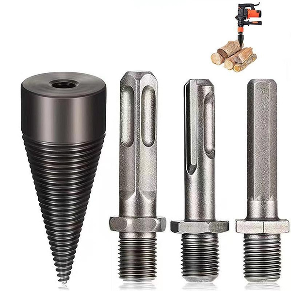 32mm Firewood Splitter Machine Drill Bits Wood Cone Reamer Punch Driver Step Drill Bit Split