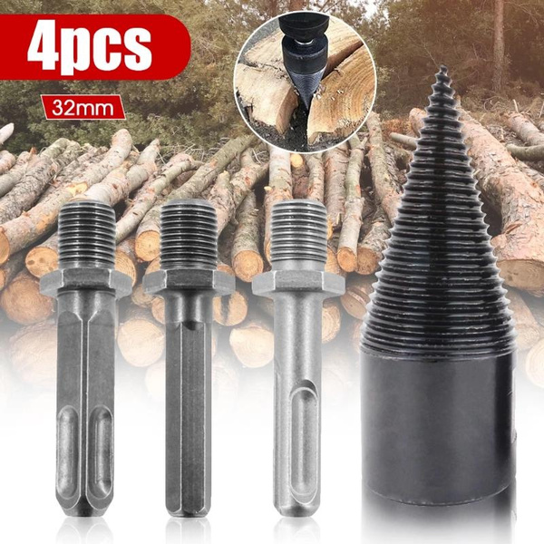 32mm Firewood Splitter Machine Drill Bits Wood Cone Reamer Punch Driver Step Drill Bit Split