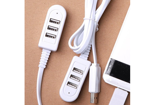 1PC 3-Port USB Hub with Built-in Cable Portable Data Hub Extender Cord  Charging Power Port for Charge Devices, Gaming Controller, PC Mouse, Laptop  Webcam, Printer, Scanner, USB Flash Drives 30cm/120cm