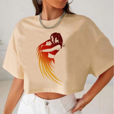 womenssummerclothe, Short Sleeve T-Shirt, Graphic T-Shirt, SEXY CROP TOP