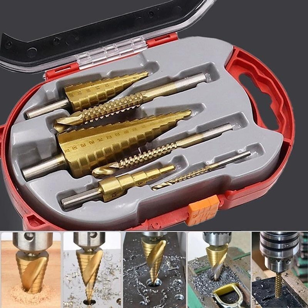 6Pcs Step Drill Bit Saw Drill Bit Set Titanium Milling Cutter 412 420