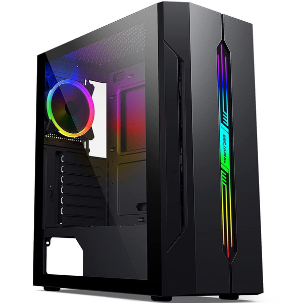 Rgb Atx Mid-Tower Pc Case With Usb 3.0 And Argb Led Light Strips ...