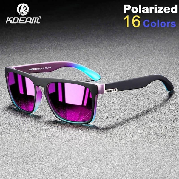 Sports Sunglasses for Men Purple Gradient Lens Polarized Glasses Mirror  Ultralight UV400 Sun Glasses Square Male Driving Travel Goggles Gafas De  Sol CE