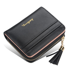 leather wallet, Tassels, Moda, women purse