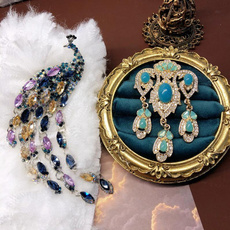 Blues, peacock, Tassels, DIAMOND