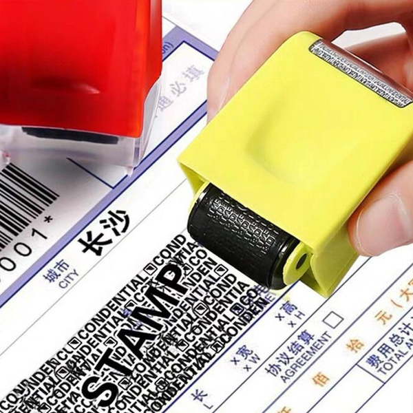 thumbnail image 2 of BENZ-vs-BMW Data Security Roller Stamp – Identity Theft Protection – Red – With 3 Ink Refills 2 of 2