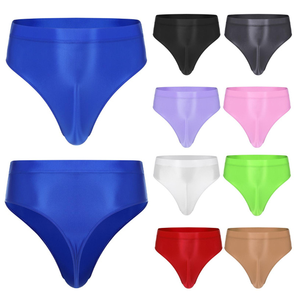 Mens Nylon Bikini Briefs Shiny Panties Silky Sexy Underwear