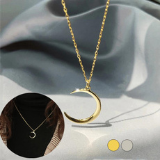 Chain Necklace, moonnecklace, Jewelry, gold