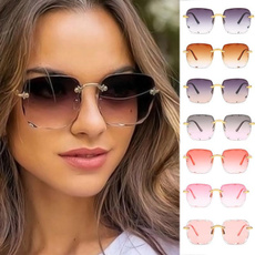 Fashion Sunglasses, UV400 Sunglasses, rimlesssunglasse, Vintage