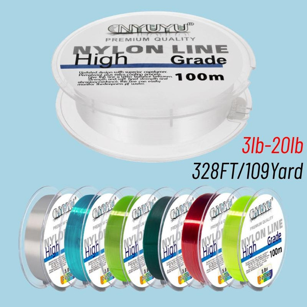 328FT/109Yard Fishing Line 3LB-20LB Nylon Fishing Line Monofilament String  Wire Fluorocarbon Coated Fishing Tackle Accessories Pesca