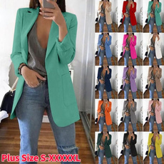 Plus Size, Blazer, Outerwear, Office