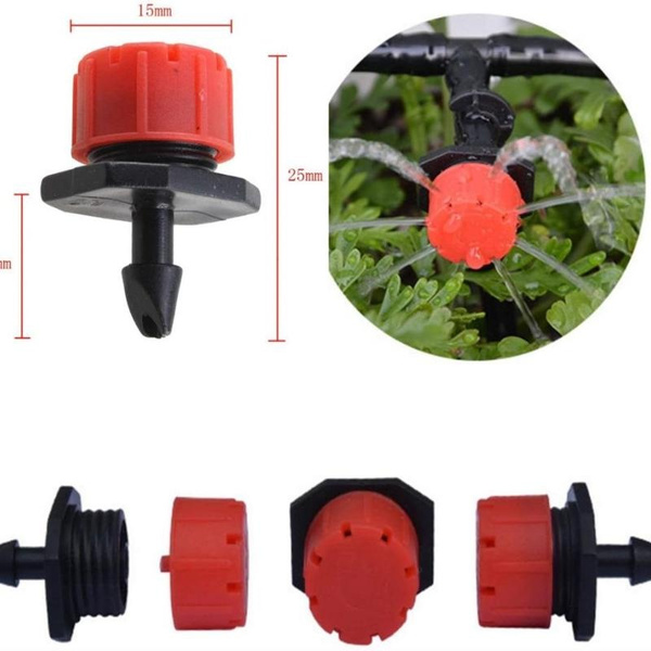 50/100pcs Adjustable Irrigation Drippers Sprinklers 1/4'' Emitter ...