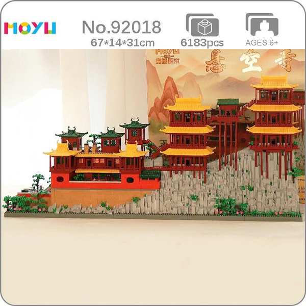 World Architecture Hanging Monastery Mountain Temple DIY Mini Diamond ...