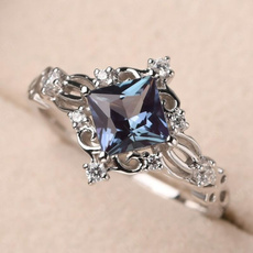 Engagement, wedding ring, 925 silver rings, princessring