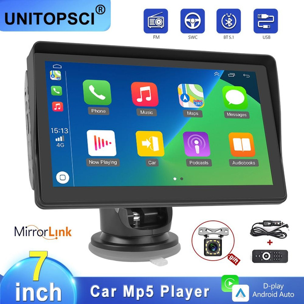 UNITOPSCI 7'' HD Touch Screen Portable Car Monitor Vehicle Backup