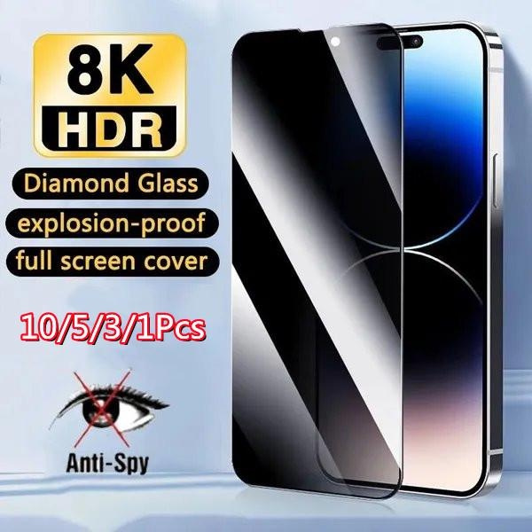 For iPhone 15 14 Plus 13 12 11 Pro Max Privacy Tempered Glass