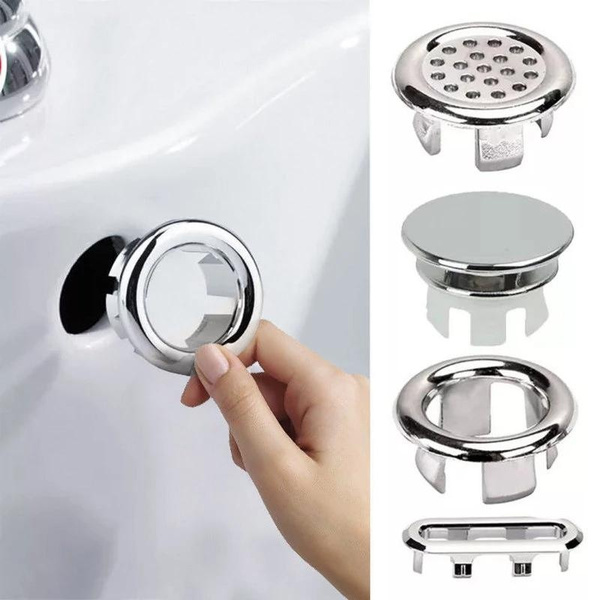 Kitchen Bathroom Basin Trim Bath Sink Hole Round Overflow Drain Cap