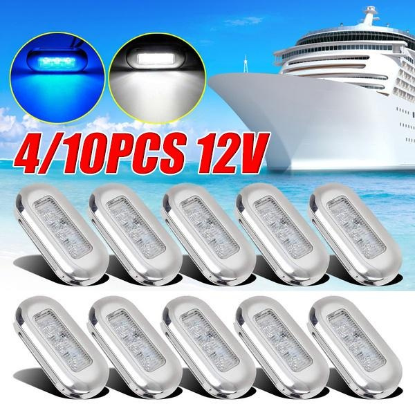 10/4PCS LED Boat Transom Light Underwater Pontoon Boat Transom Light