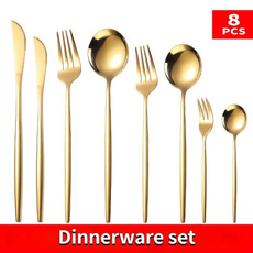 coffeespoon, Forks, golden, Dessert