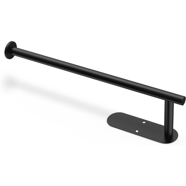 Paper Towel Holder Under Cabinet, Under Cabinet Black Paper Towel Rack,Both  Available in Adhesive and Screws,SUS304 Stainless Steel Self-Adhesive