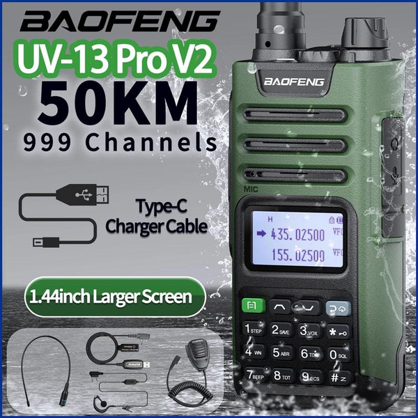 Akku Radio Bluetooth Baofeng UV-13 Pro V2 Funkgerät – U/VHF Dual Band, Walkie-Talkie Mit CTCSS/DCS Bang Olufsen Handy